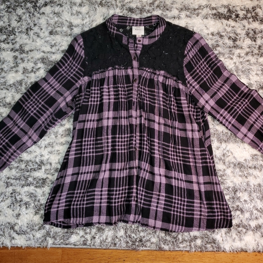 Knox Rose Purple Flannel with Lace